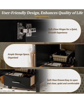 20" Modern Bathroom Vanity with Ceramic Sink, Solid Wood Frame & Drawer for Small Spaces