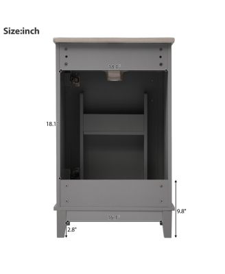 Small Bathroom Vanity Cabinet with Ceramic Sink, Soft Close Door & Ample Storage for Compact Spaces