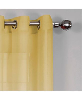 Tropical Living Semi Matte Sheer Ombre Chic Grommet Top Window Curtains - 52 in. W x 84 in. L