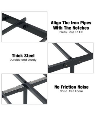 Size MDFandMetal Platform Bed-Curved Frame-Wood Slat Support-No Box Spring Needed