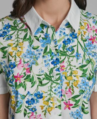 Petite Printed Short-Sleeve Shirt