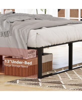 Metal Platform Bed Frame Noise Free Strong Support Slats 800 Lbs Capacity No Box Spring Heavy Duty
