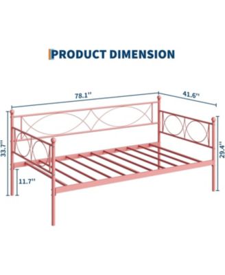 Metal Daybed with Heavy Duty Slats- Mattress Foundation Platform- Multi-Functional Sofa Bed for Living Room- Bedroom- Guest Room