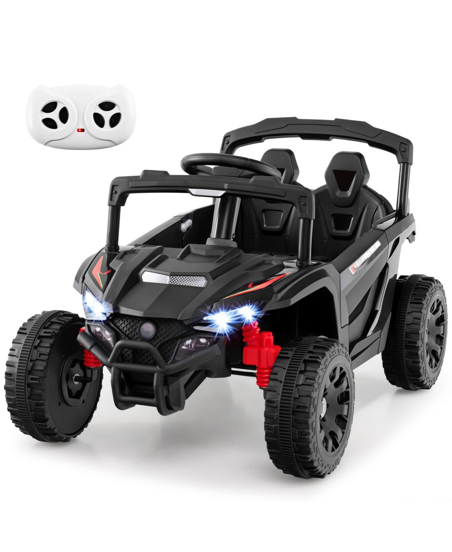 Детская игрушка Slickblue Electric 12V Kids Remote Control Ride-On Car UTV, 2-Seat, от 3 лет, цвет: Чёрный — фото 3