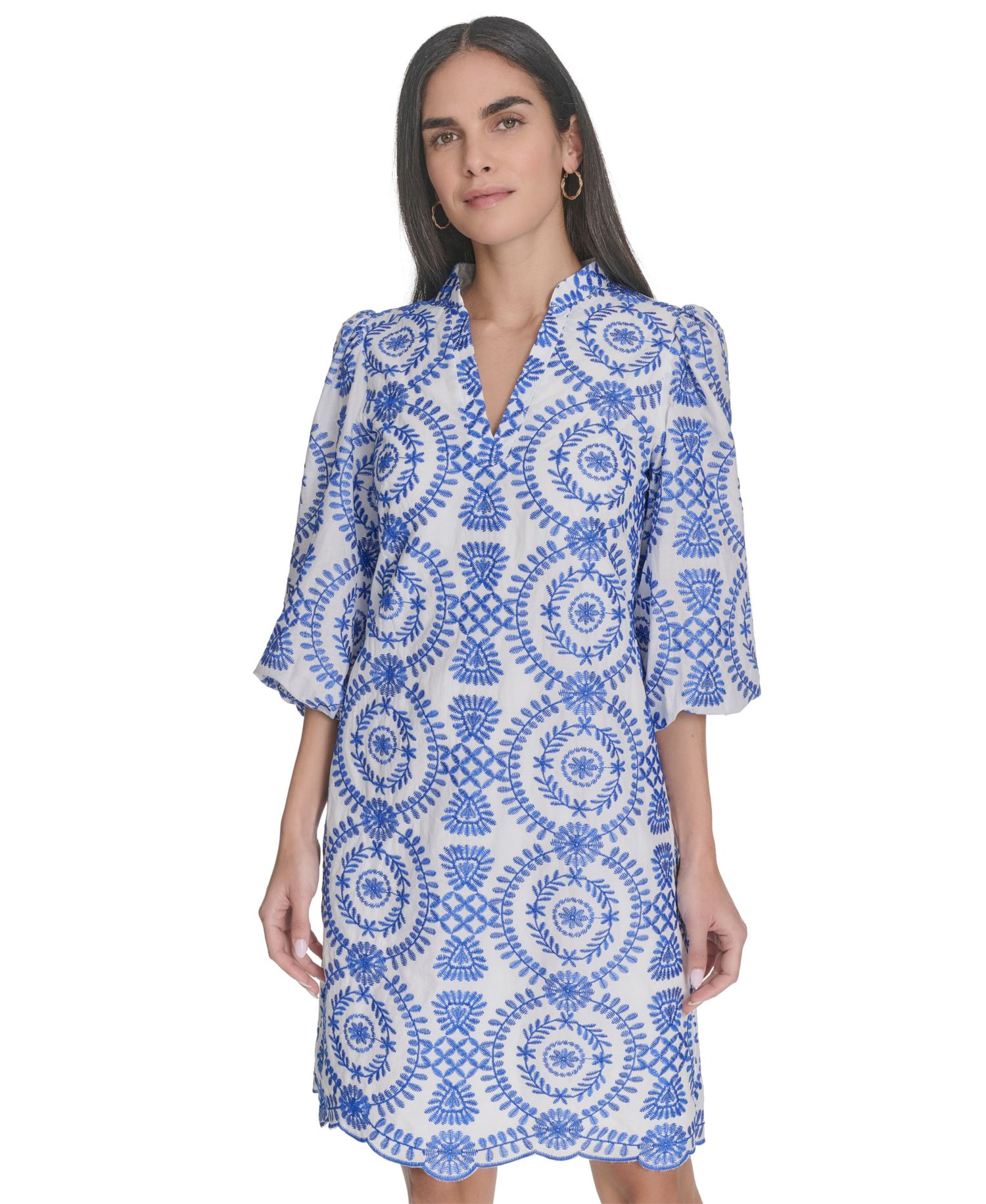 Women's Printed Collared Short Dress