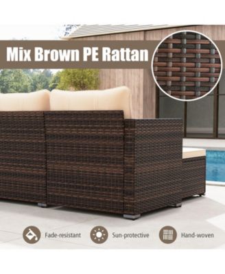 4 Seats Outdoor Patio Furniture Set L-Shaped Couch Set for Yard