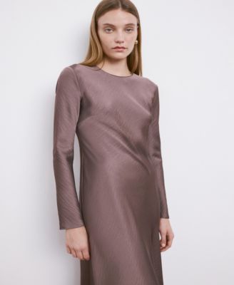 Women's Long Satin Textured Dress