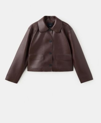 Women's Faux-Leather Pockets Jacket