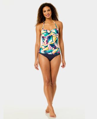 Women's Twist-Front Bandeau Strapless Tankini Top