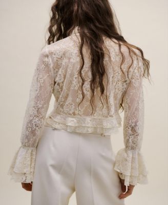 Women's Ruffled Embroidered Blouse
