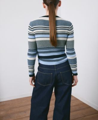 Women's Stripped Knit Cardigan