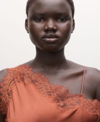 Women's Asymmetrical Satin Lace Dress