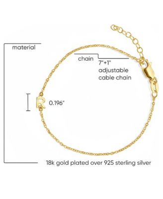 Inez Initial Bracelet/Anklet - 18K Gold Plated