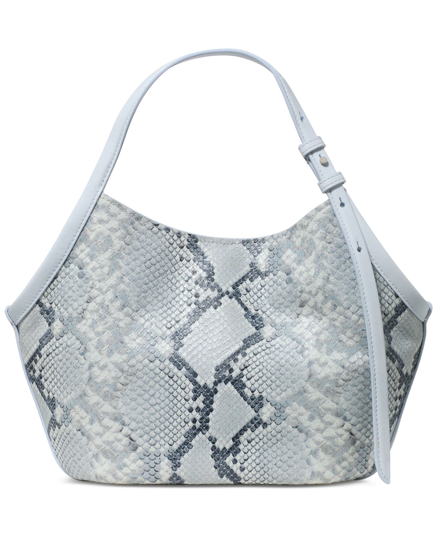 Женская сумка kate spade new york Deco Tulip Small Snake Embossed Leather Tote Handbag, цвет: Бледный сапфировый — фото 6