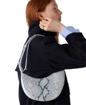 Duo Small Snake Embossed Leather Crossbody Bag