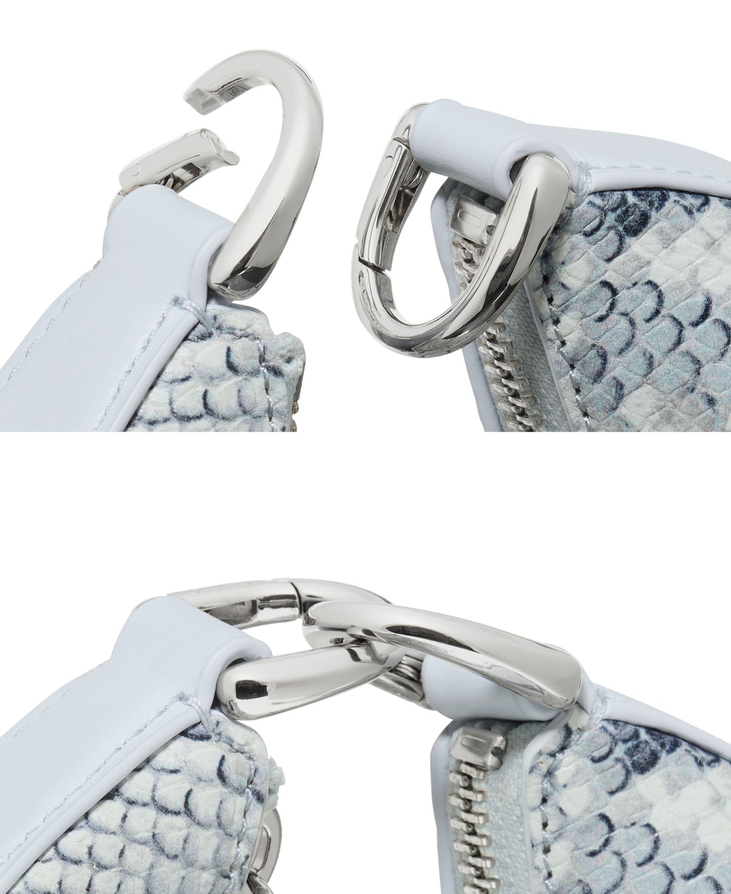 Duo Small Snake Embossed Leather Crossbody Handbag