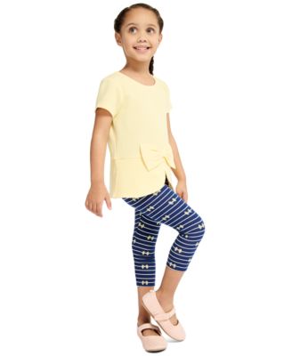 Girls' 2T-6X Popcorn Knit Tunic and Printed Capri Leggings, 2-Piece Set