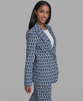 Women's One-Button Patterned Jacket