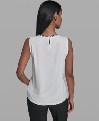 Women's Crew Neck Sleeveless Blouse