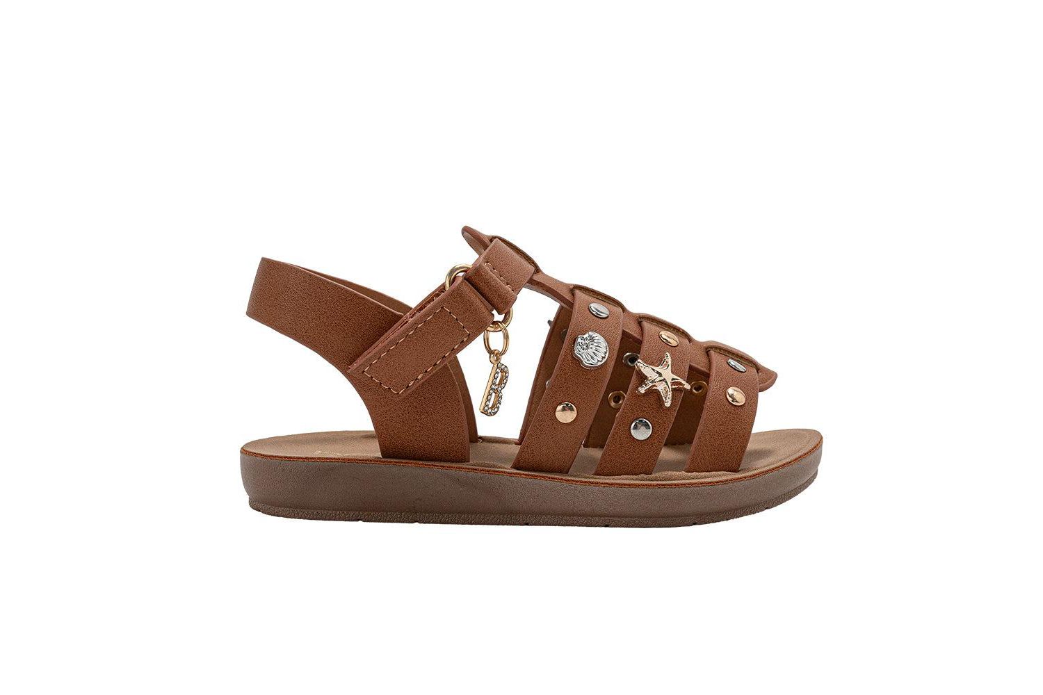 Big Girls Girl's Fashion Sandals - Dressy Shoes with Decorative Metal Charms