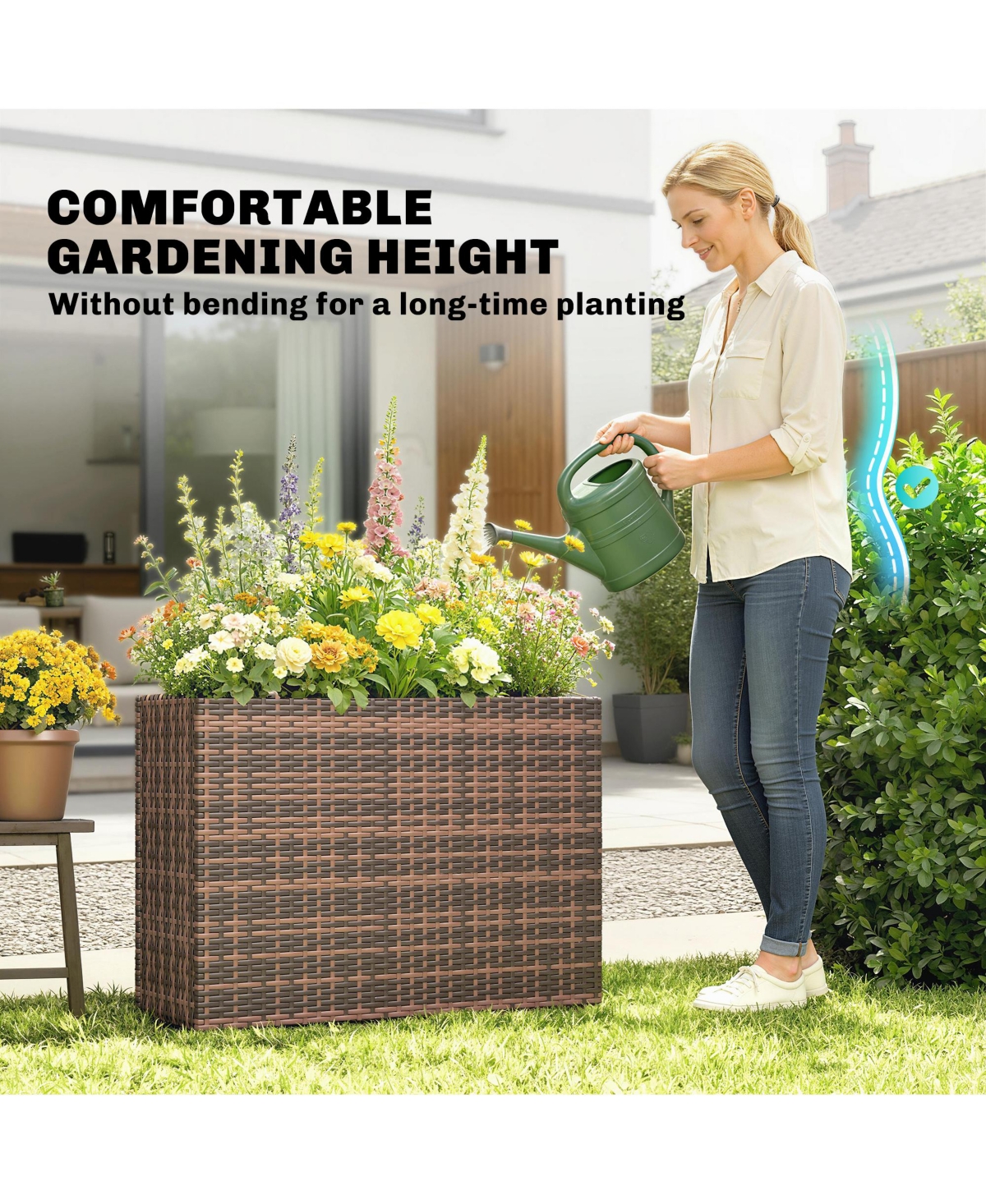 Outsunny Raised Garden Bed with Adjustable Foot Pads,