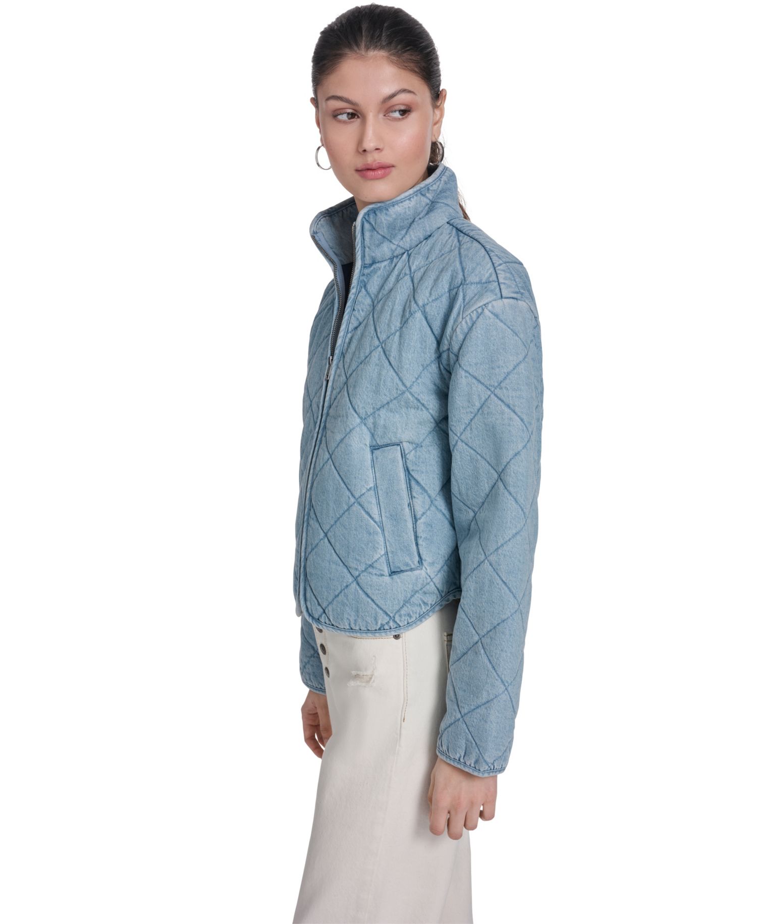 Women's Quilted Short Liner Zipper Jacket
