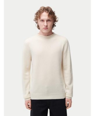 Men's Rolled Neck Cashmere Sweater White