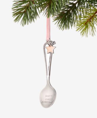 Baby's First Pink Christmas Spoon 2026 Ornament