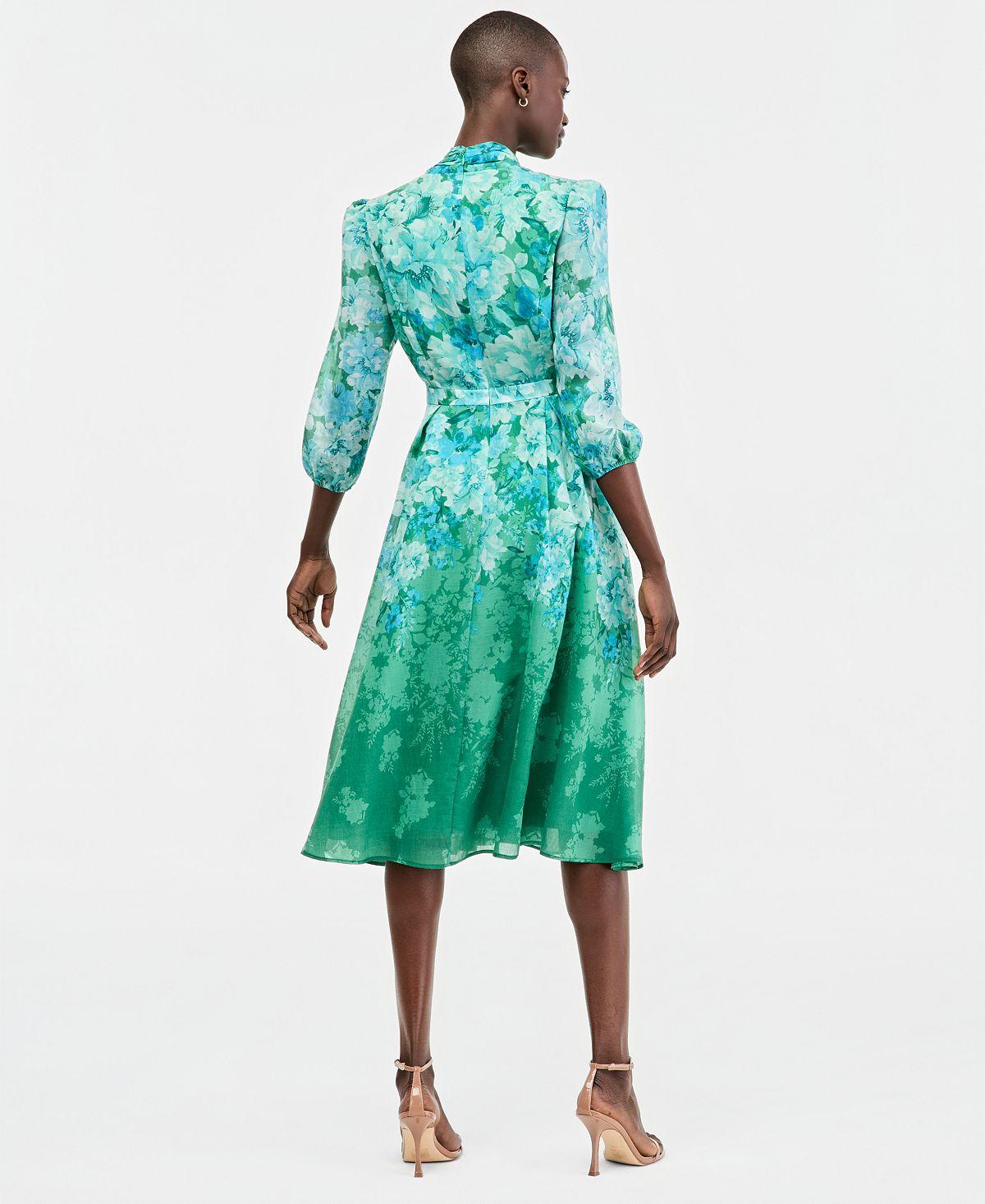 Tahari ASL Women's Tie-Neck Puffed-Shoulder Dress view 5 — MAYCSS fashion products