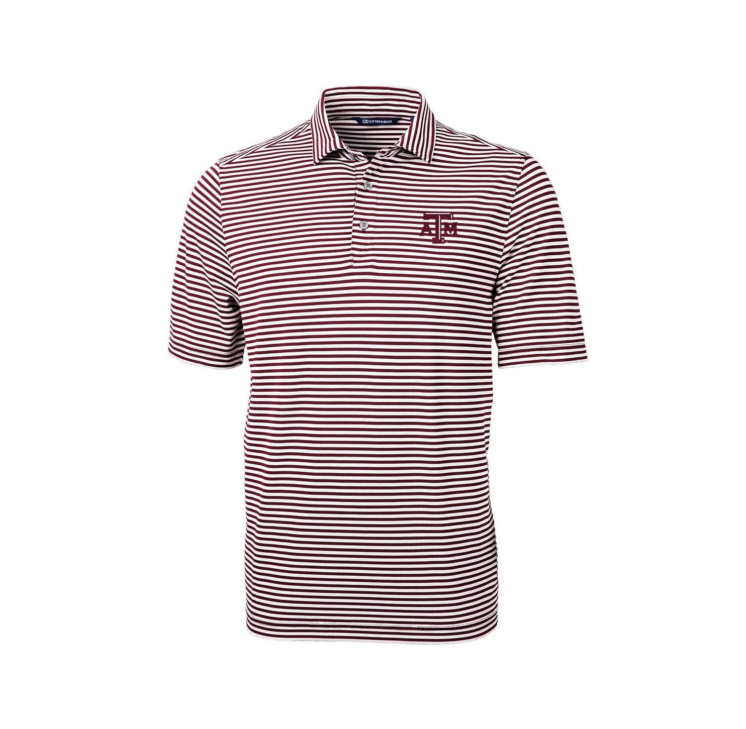 Men's Maroon Texas A&M Aggies Virtue Eco Pique Stripe Polo Shirt