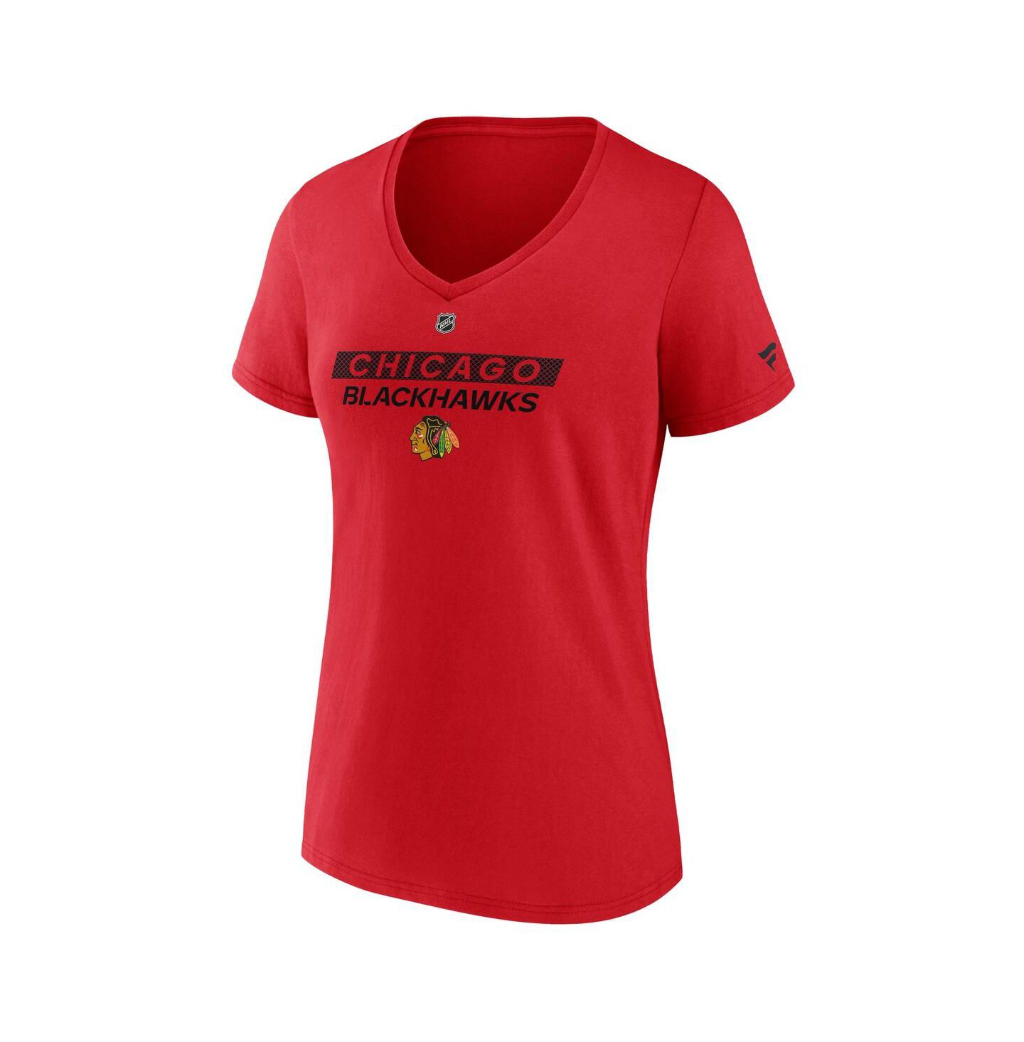 Женская футболка Fanatics Red Chicago Blackhawks Authentic Pro Core Primary V-Neck — фото 2