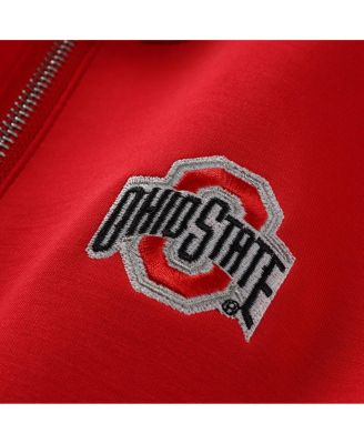 Women's Scarlet Ohio State Buckeyes Tri-Blend Quarter-Zip Flowy Top