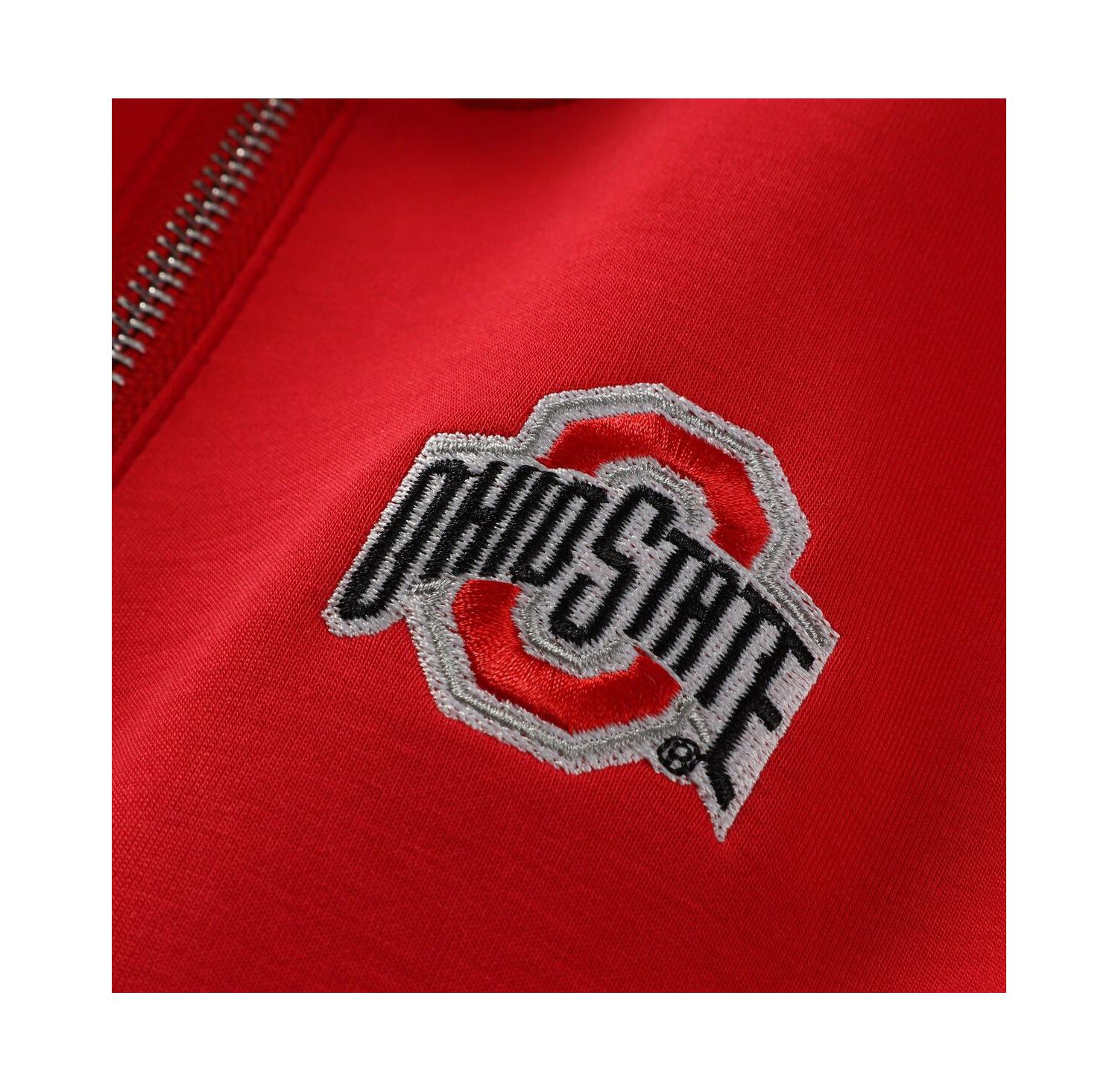 Women's Scarlet Ohio State Buckeyes Tri-Blend Quarter-Zip Flowy Top