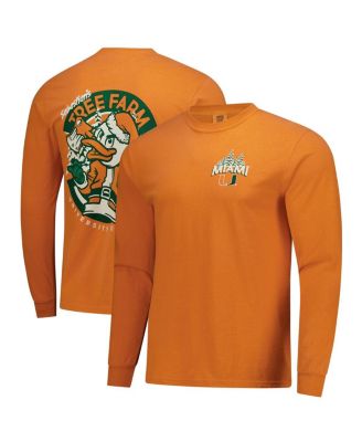 Men's Orange Miami Hurricanes Tree Farm Comfort Colors Long-Sleeve T-Shirt