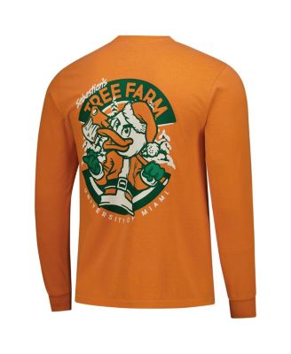 Men's Orange Miami Hurricanes Tree Farm Comfort Colors Long-Sleeve T-Shirt