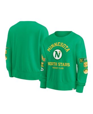 Women's Kelly Green Minnesota North Stars Oversized Vintage Go Team Pullover Sweatshirt
