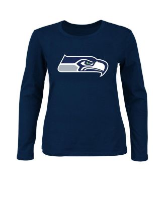 Women's College Navy Seattle Seahawks Plus Size Long Sleeve T-Shirt