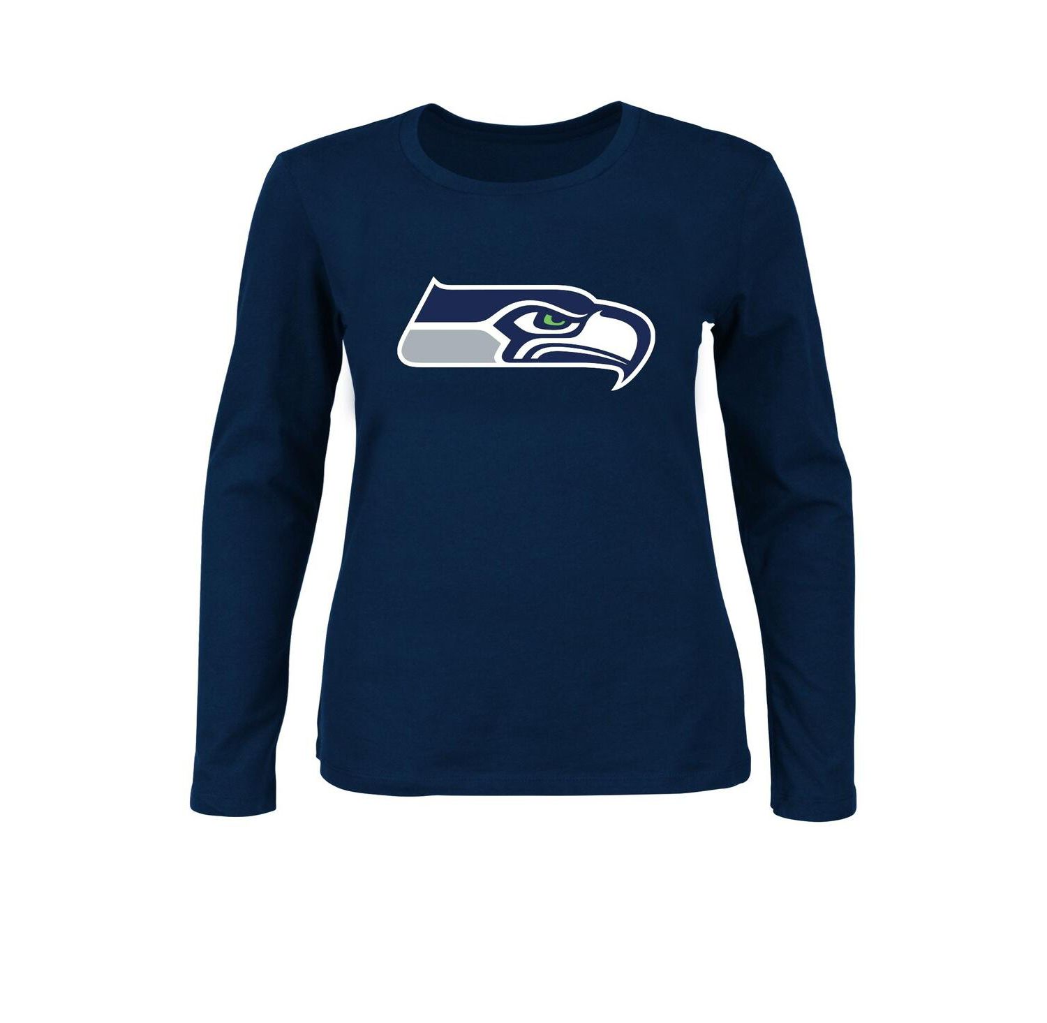 Women's College Navy Seattle Seahawks Plus Size Long Sleeve T-Shirt
