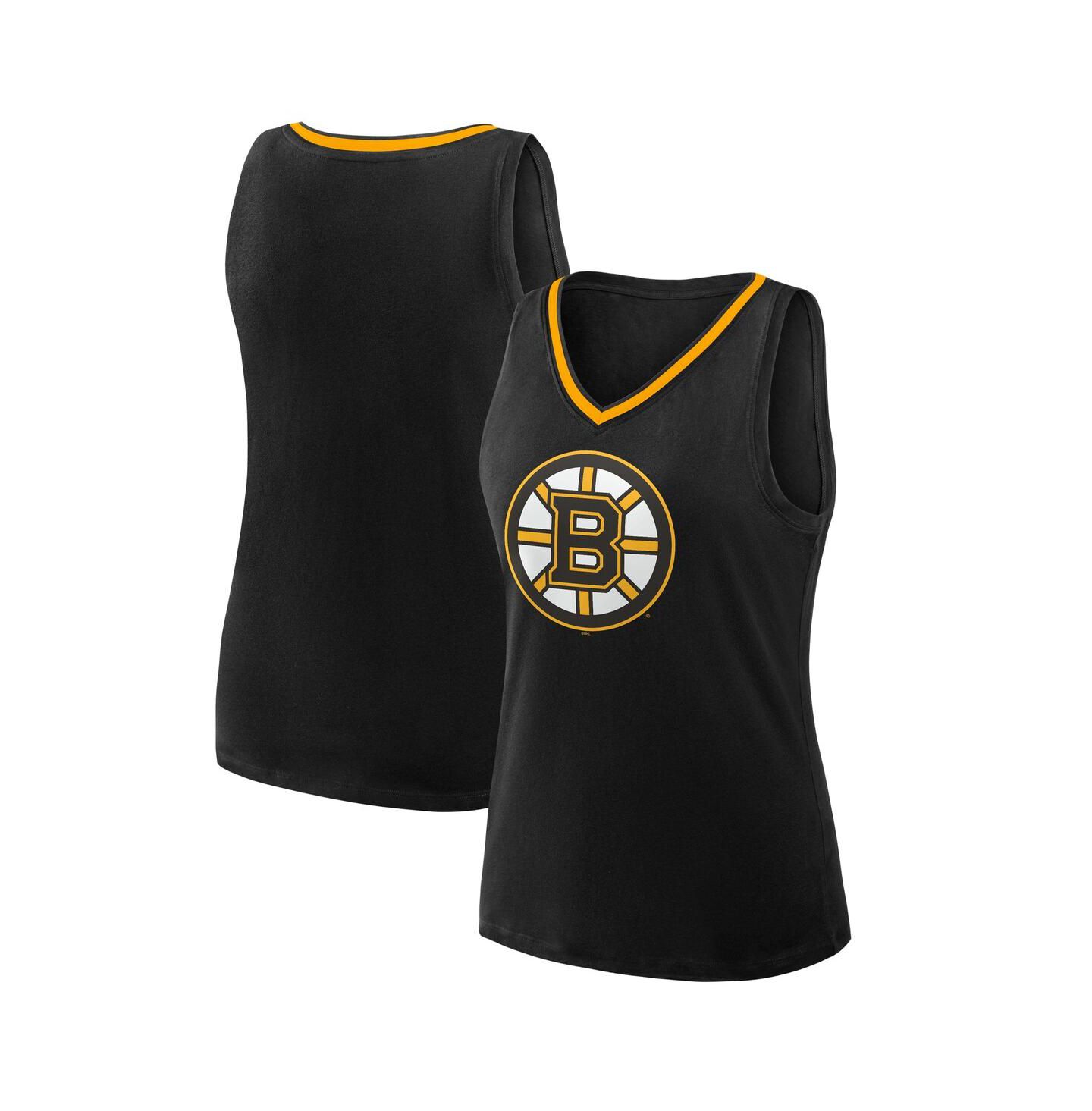 Женский топ Logo Athletic Black Boston Bruins Stellar Win V-Neck — фото 1