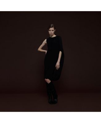 Women's Asymmetric Shoulder Hoop Knit Dress