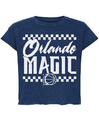 Men's and Women's Blue Orlando Magic Rock Roll Collection Gwen Premium Mineral Wash Cropped T-Shirt