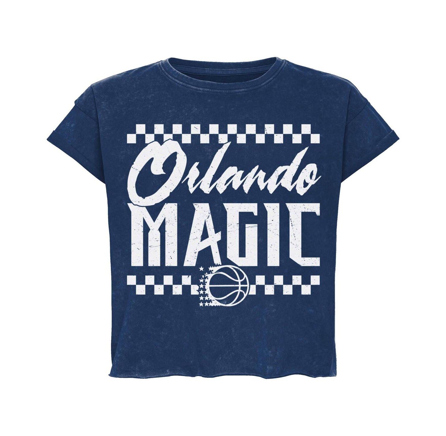 Men's and Women's Blue Orlando Magic Rock Roll Collection Gwen Premium Mineral Wash Cropped T-Shirt