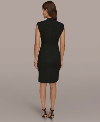 Women's Sheath Knee Length Dress with Novelty Hardware Trim