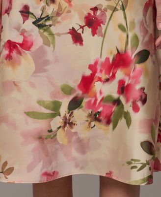 Women's Floral A-Line Midi Dress