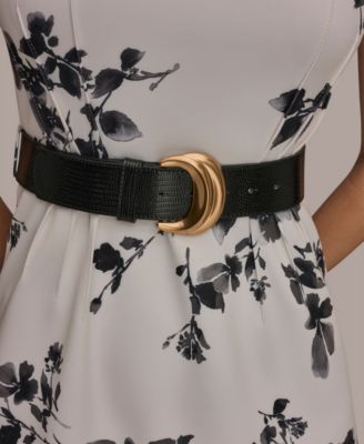 Women's Floral Belted Midi Dress