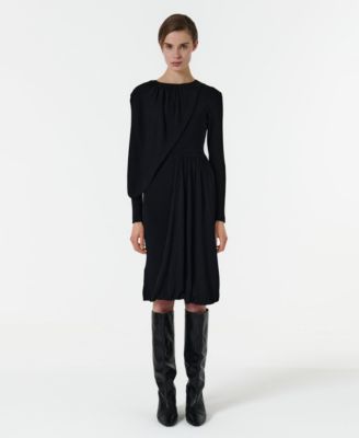 Women's Knitted Dress with Scarf Detail