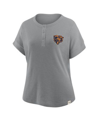 Women's Heather Gray Chicago Bears Oversized&nbsp;Hometown Premium Henley Shirt