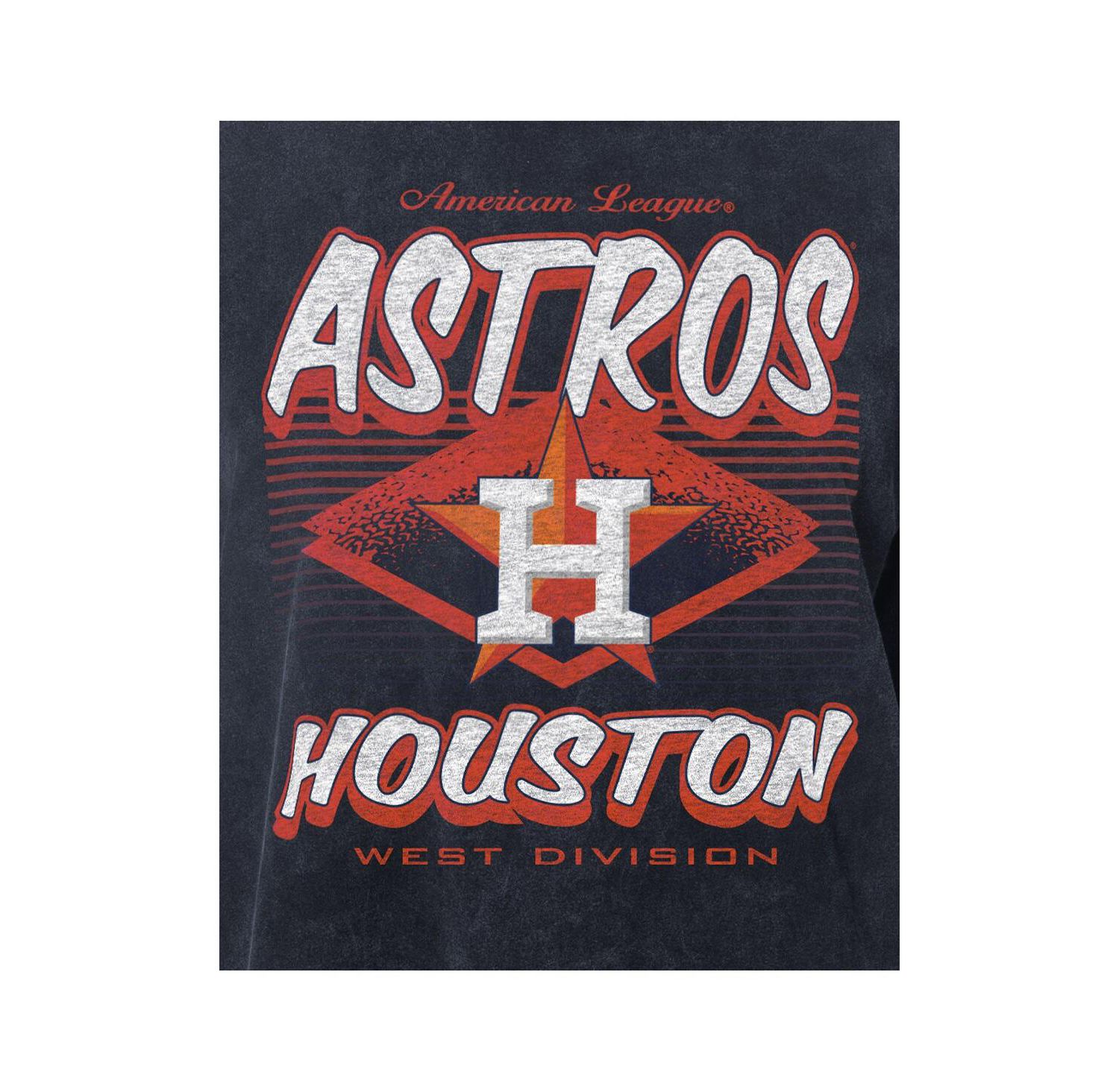 Women's Navy Houston Astros Mineral Wash Oversized T-Shirt