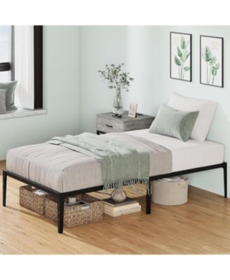 Metal Bed Frame Twin Size, Twin Bed Frame with Storage, Heavy Duty Metal Mattress Foundation, No Box Spring Needed, Noise Free,Twin Size