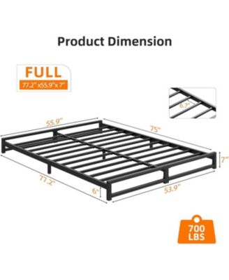 6 Inch Size Metal Platform Bed Frame with Steel Slat Support, Mattress Foundation and No Box Spring Needed, Easy Assembly